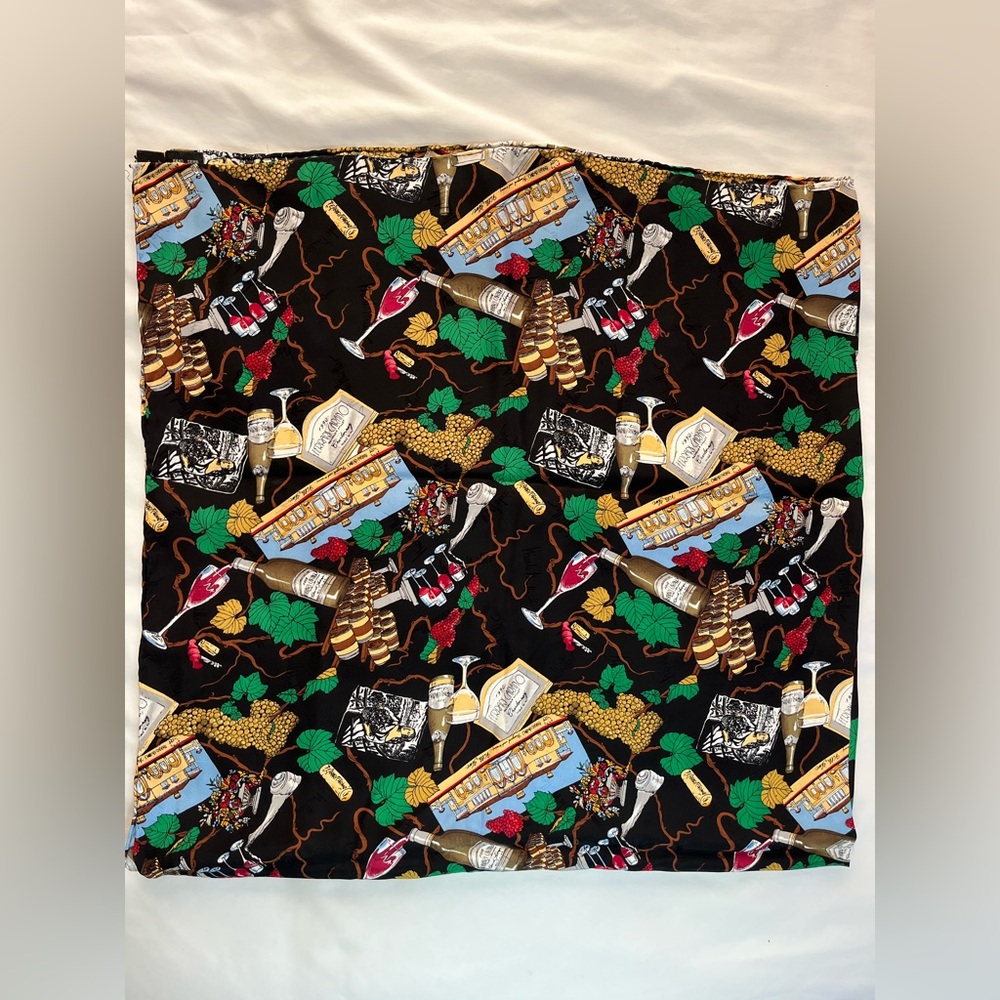 Vintage 1998 Nicole Miller Scarf 100% Silk Wine Vineyard Ferrari Carano 43” - Picture 2 of 5